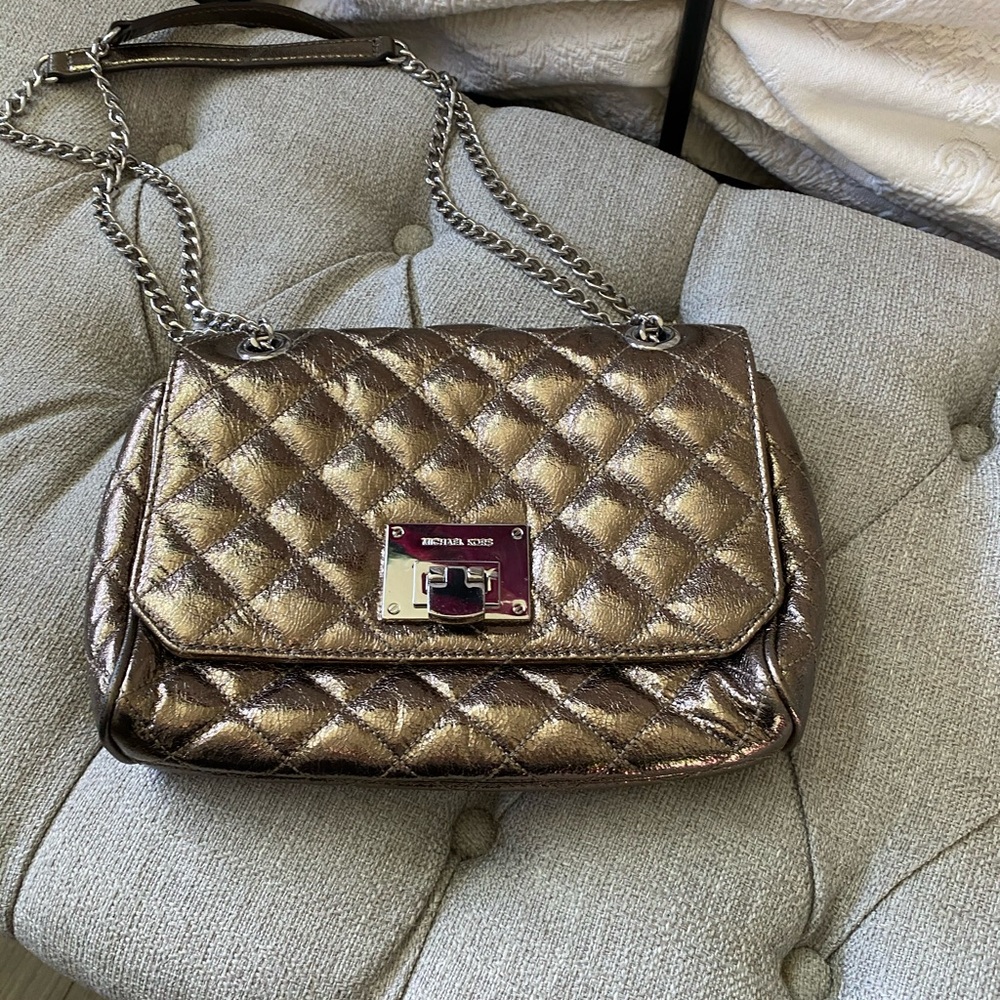 Michael Kors Gold Leather Purse